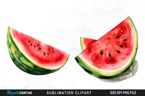 Watercolor Watermelons Clipart Bundle Sublimation Regulrcrative 