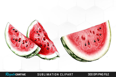 Watercolor Watermelons Clipart Bundle Sublimation Regulrcrative 