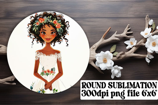 Watercolor Wedding Car Coaster Pair Sublimation afrosvg 