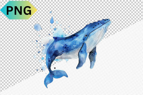 Watercolor Whales Clipart Bundle SVG CraftingStudio 
