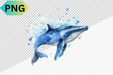 Watercolor Whales Clipart Bundle SVG CraftingStudio 