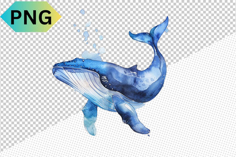 Watercolor Whales Clipart Bundle SVG CraftingStudio 