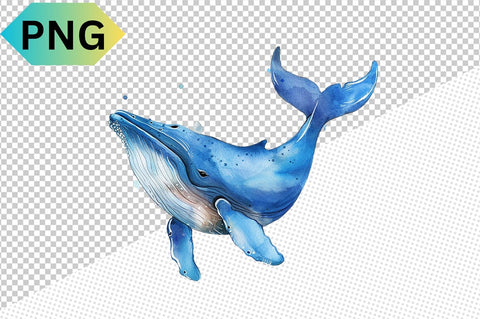 Watercolor Whales Clipart Bundle SVG CraftingStudio 