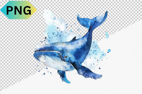 Watercolor Whales Clipart Bundle SVG CraftingStudio 
