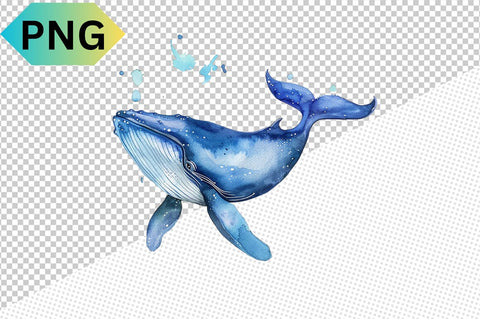 Watercolor Whales Clipart Bundle SVG CraftingStudio 