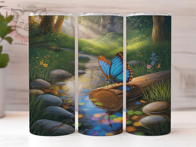 Watercolor Whimsical Butterfly 20oz Tumbler, Artistic Cup Wrap, Elegant Butterfly Design, Sublimation Tumbler Wrap, 20Oz Tumbler Design, Whimsical Watercolor Cup, Stylish Butterfly Wrap Sublimation Lara' s Designs 