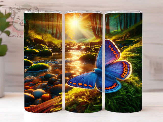 Watercolor Whimsical Butterfly 20oz Tumbler, Artistic Cup Wrap, Elegant Butterfly Design, Sublimation Tumbler Wrap, 20Oz Tumbler Design, Whimsical Watercolor Cup, Stylish Butterfly Wrap Sublimation Lara' s Designs 