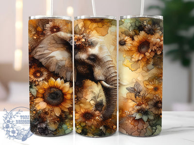 Watercolor Whimsical Elephant Tumbler, Seamless Elephant Tumbler, Wild Animal Wrap, Whimsical Elephant Wrap, Rustic Wildlife Wrap, Sublimation Design, Trendy Gift Idea Sublimation ToriDesigns 