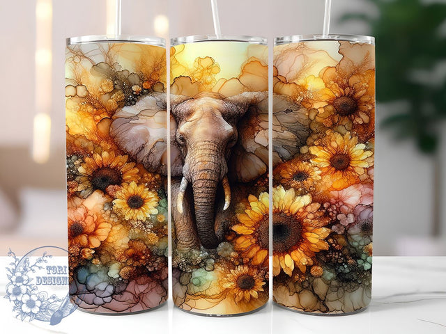 Watercolor Whimsical Elephant Tumbler, Seamless Elephant Tumbler, Wild Animal Wrap, Whimsical Elephant Wrap, Rustic Wildlife Wrap, Sublimation Design, Trendy Gift Idea Sublimation ToriDesigns 