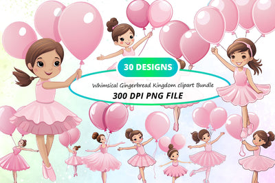 Watercolor Whimsical Gingerbread Kingdom Clipart Bundle Sublimation Regulrcrative 