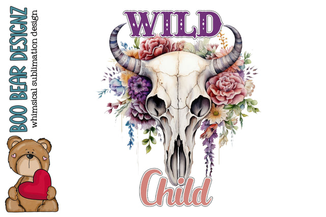 Watercolor Wild Child Sublimation Sublimation Boo Bear Designz 