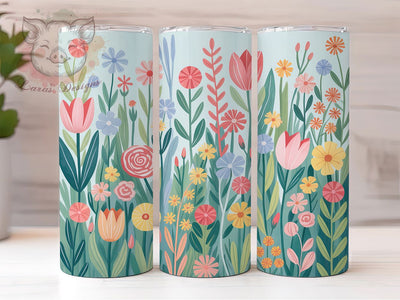 Watercolor Wild Garden Tumbler, Wild Garden Tumbler, Stylish 20oz Wrap, Sublimation Design, Trendy Gift Idea, Rustic Garden Wrap, Botanical Watercolor Tumbler Sublimation Lara' s Designs 
