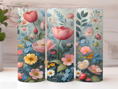 Watercolor Wild Garden Tumbler, Wild Garden Tumbler, Stylish 20oz Wrap, Sublimation Design, Trendy Gift Idea, Rustic Garden Wrap, Botanical Watercolor Tumbler Sublimation Lara' s Designs 