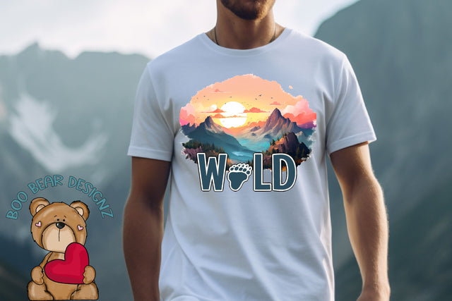 Watercolor Wild Mountains Sublimation Sublimation Boo Bear Designz 