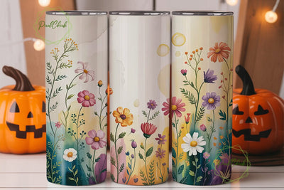 Watercolor Wildflower 20oz Tumbler Wrap Sublimation PixelChick 