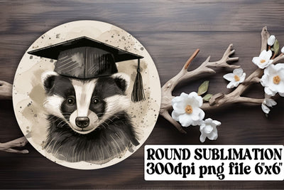 Watercolor Wildlife Circle Graduation Design keychain Sublimation afrosvg 