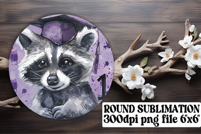 Watercolor Wildlife Circle Graduation PNG keychain Sublimation afrosvg 