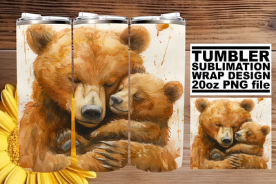 Watercolor Wildlife Mom Tumbler: Heartwarming Mother's Day Gift Sublimation afrosvg 