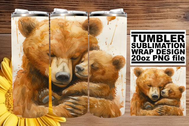 Watercolor Wildlife Mom Tumbler: Heartwarming Mother's Day Gift Sublimation afrosvg 