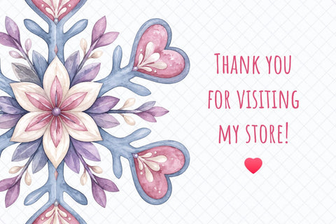 Watercolor Winter Snowflakes Clipart Sublimation TanyaPrintDesign 