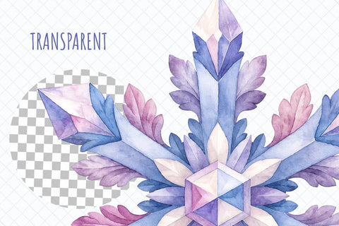 Watercolor Winter Snowflakes Clipart Sublimation TanyaPrintDesign 