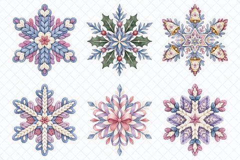Watercolor Winter Snowflakes Clipart Sublimation TanyaPrintDesign 