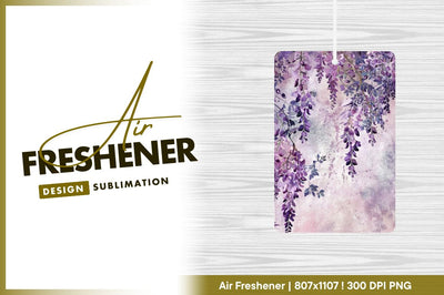 Watercolor wisteria floral design air freshener png Sublimation Regulrcrative 