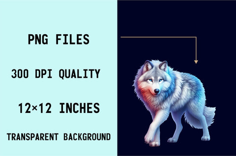 Watercolor Wolf PNG Sublimation Clipart Sublimation SVGArt 