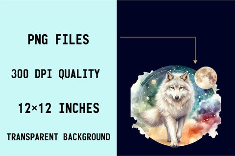 Watercolor Wolf Sublimation Clipart Sublimation SVGArt 