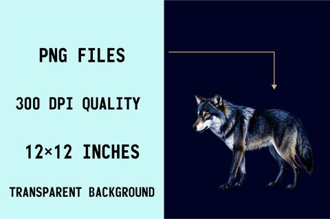 Watercolor Wolf Sublimation Clipart Sublimation SVGArt 