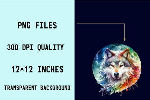 Watercolor Wolf Sublimation Clipart Sublimation SVGArt 