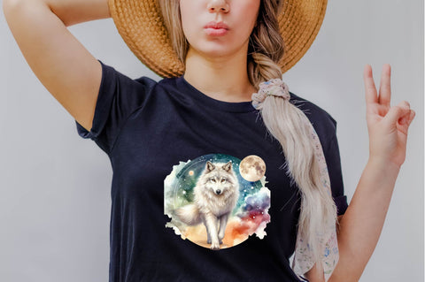 Watercolor Wolf Sublimation Clipart Sublimation SVGArt 