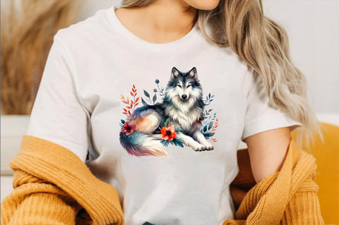 Watercolor Wolf Sublimation Clipart Sublimation SVGArt 