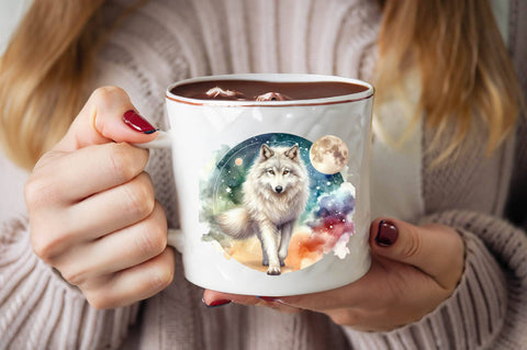 Watercolor Wolf Sublimation Clipart Sublimation SVGArt 