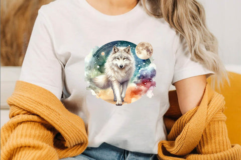 Watercolor Wolf Sublimation Clipart Sublimation SVGArt 