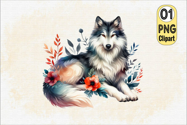 Watercolor Wolf Sublimation Clipart Sublimation SVGArt 