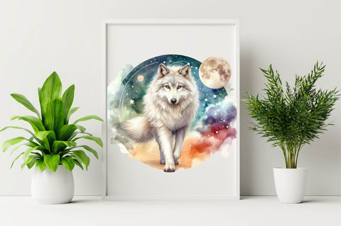 Watercolor Wolf Sublimation Clipart Sublimation SVGArt 