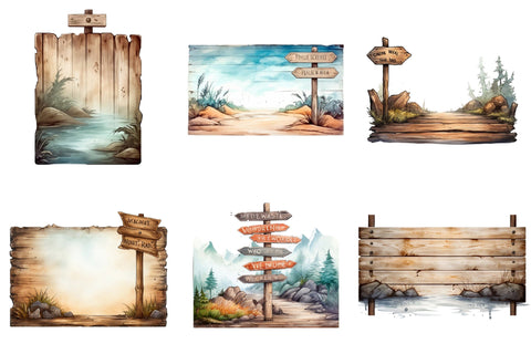 Watercolor Wooden Sign PNG Sublimation designartist 