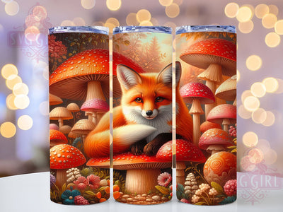 Watercolor Woodland Fox Tumbler, Mushroom Patch Tumbler, Woodland Fox Wrap, Whimsical Forest Wrap, Cute Fox Wrap, Sublimation Design, Trendy Gift Idea Sublimation SvggirlplusArt 