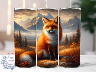 Watercolor Woodland Fox Tumbler, Wildlife Nature Tumbler, Woodland Fox Wrap, Whimsical Forest Wrap, Rustic Wildlife Wrap, Sublimation Design, Trendy Gift Idea Sublimation ToriDesigns 
