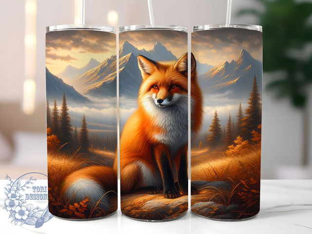 Watercolor Woodland Fox Tumbler, Wildlife Nature Tumbler, Woodland Fox Wrap, Whimsical Forest Wrap, Rustic Wildlife Wrap, Sublimation Design, Trendy Gift Idea Sublimation ToriDesigns 