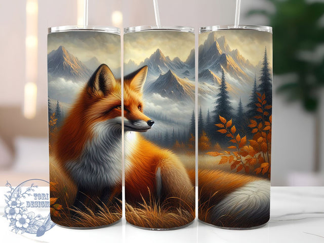 Watercolor Woodland Fox Tumbler, Wildlife Nature Tumbler, Woodland Fox Wrap, Whimsical Forest Wrap, Rustic Wildlife Wrap, Sublimation Design, Trendy Gift Idea Sublimation ToriDesigns 
