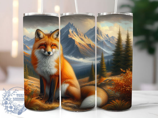 Watercolor Woodland Fox Tumbler, Wildlife Nature Tumbler, Woodland Fox Wrap, Whimsical Forest Wrap, Rustic Wildlife Wrap, Sublimation Design, Trendy Gift Idea Sublimation ToriDesigns 