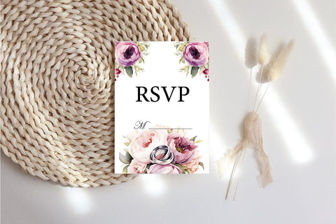 Watercolor Wreath Flower PNG. Wedding Invitation Card PNG Sublimation Olga Terlyanskaya 