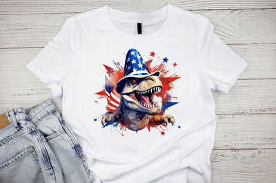 Watercolor4th of July T-Rex Sublimation Clipart Bundle Sublimation Designangry 