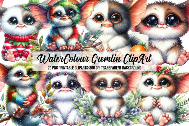 WaterColour Gremlin ClipArt Sublimation Rupkotha 