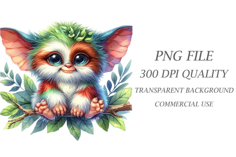 WaterColour Gremlin ClipArt Sublimation Rupkotha 