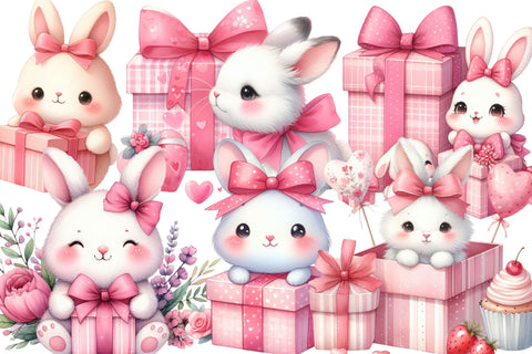 Watercolour Pink Anniversary Party Clipart Sublimation Rupkotha 