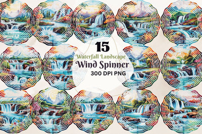 Waterfall Landscape Wind Spinner Sublimation Regulrcrative 