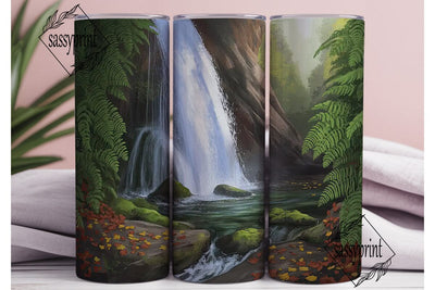 Waterfall Nature 20oz Tumbler Wrap Sublimation sassyprint 